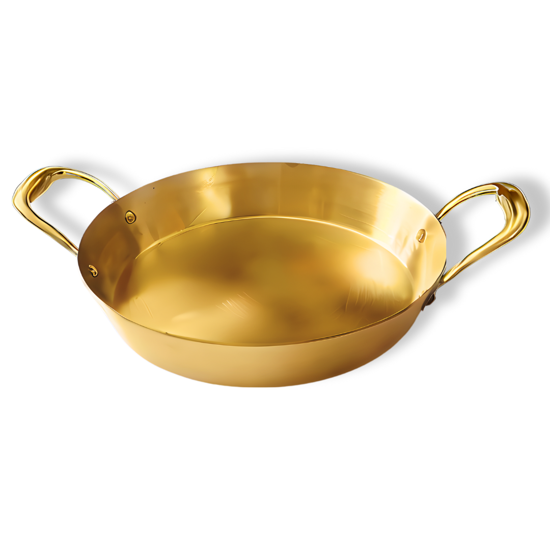 Double Handle Bronze Frying Pan -25 cm