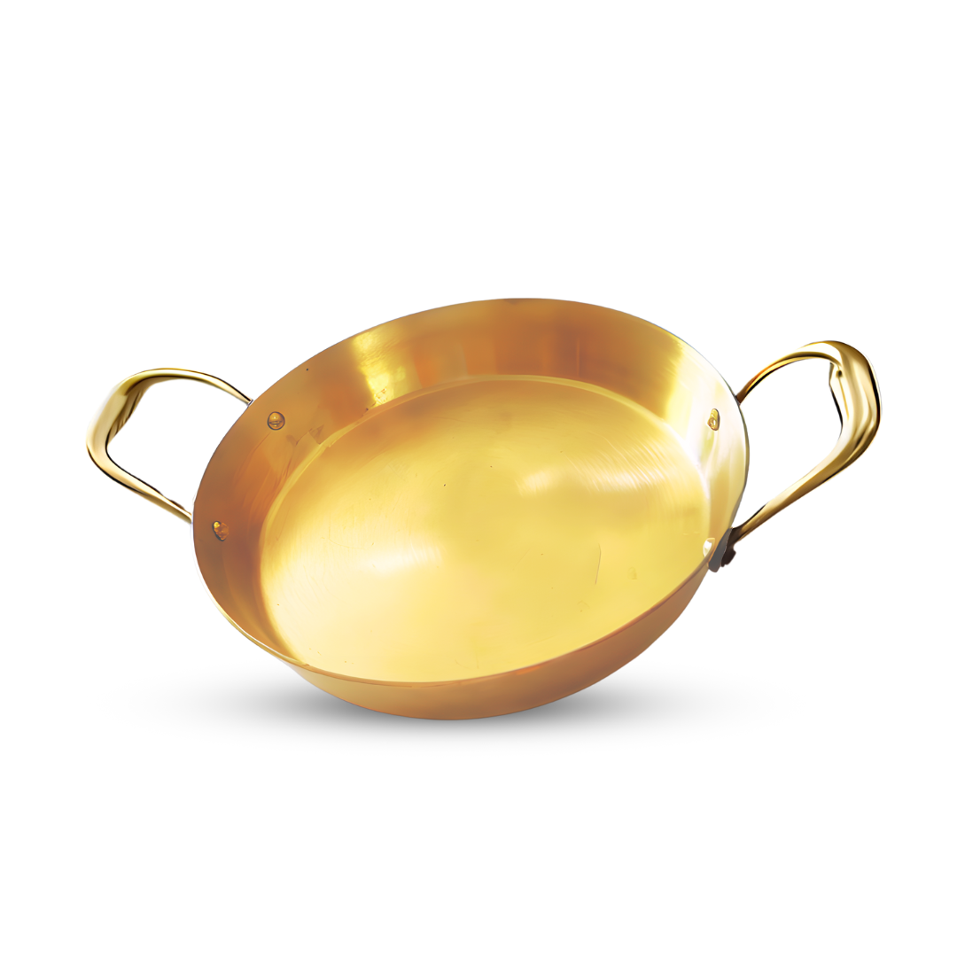 Double Handle Bronze Frying Pan -25 cm