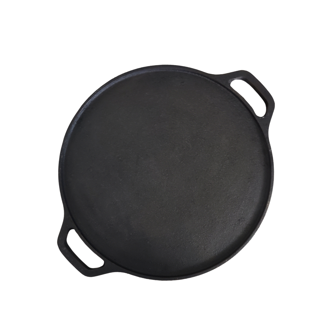 Pre seasoned large cast iron tawa