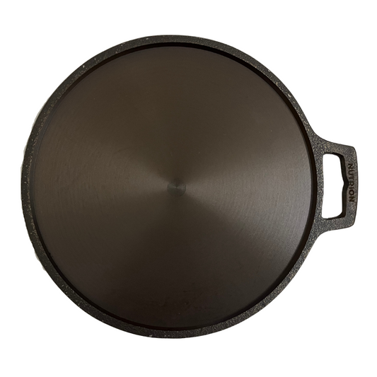 Pre seasoned large cast iron tawa