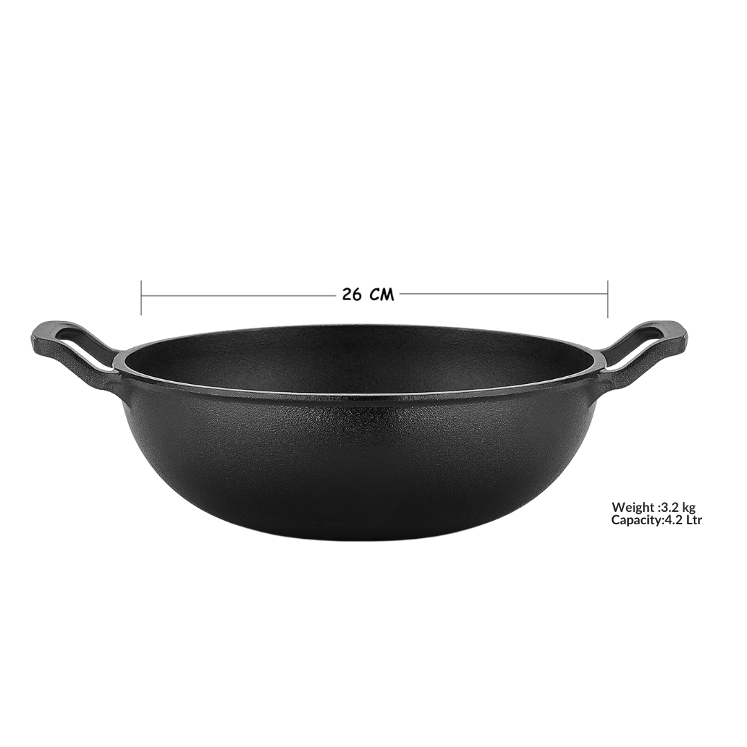 Pre Seasoned Cast Iron kadai