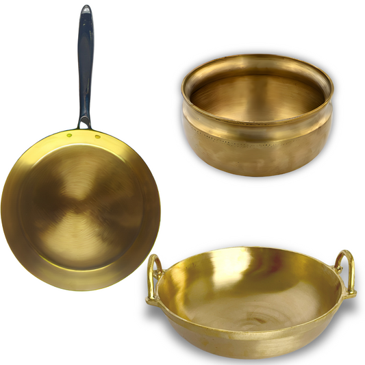 Bronze Kadai,Frying Pan & Handi Combo