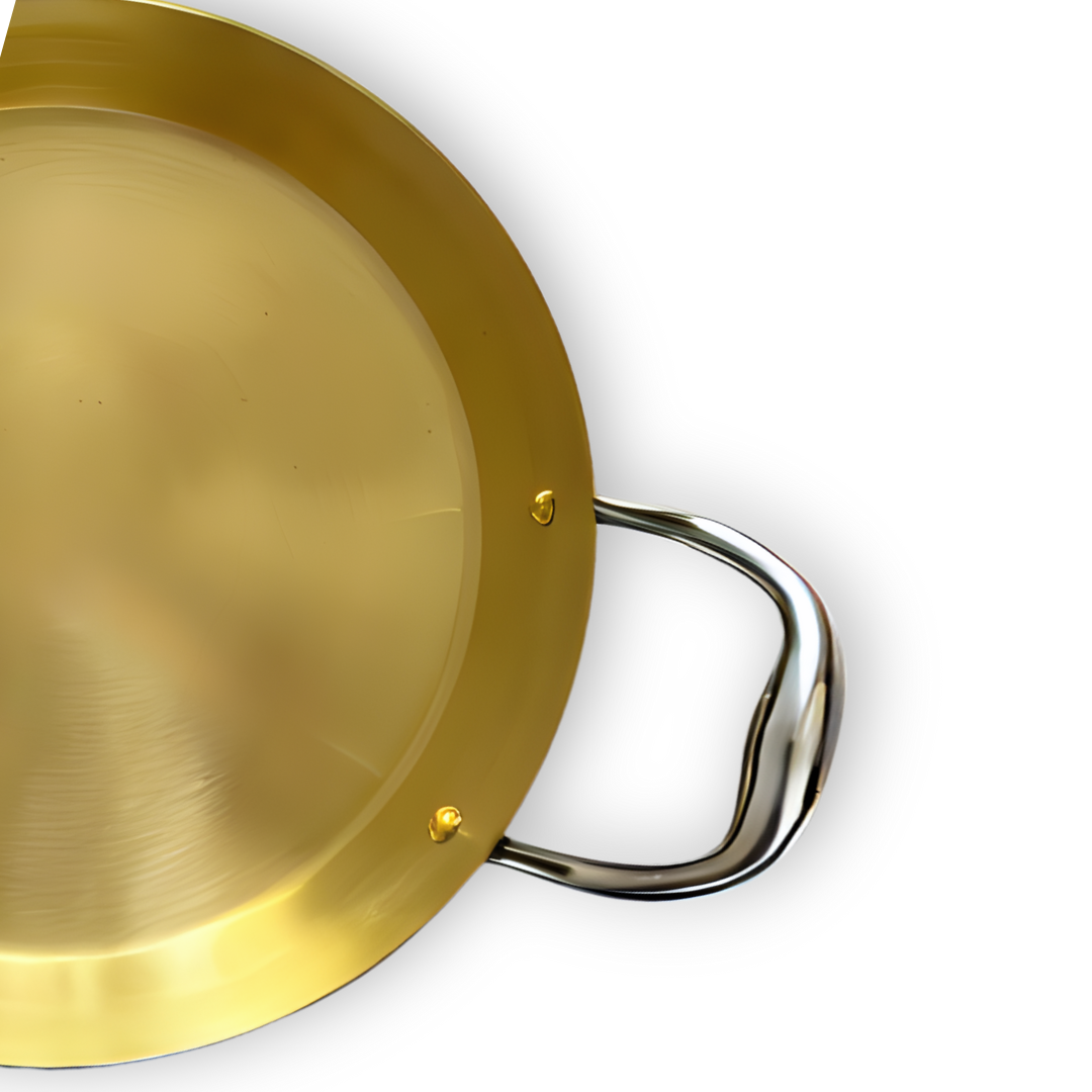 Double Handle Brass Frying Pan -25 cm