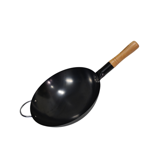 Chef Special Professional Large Carbon steel wok with wooden handle