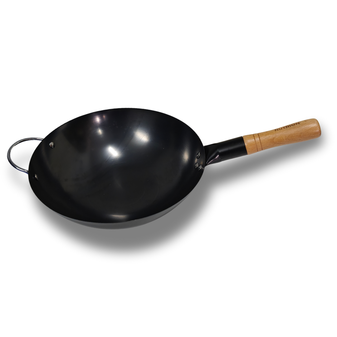 Chef Special Professional Large Carbon steel wok with wooden handle