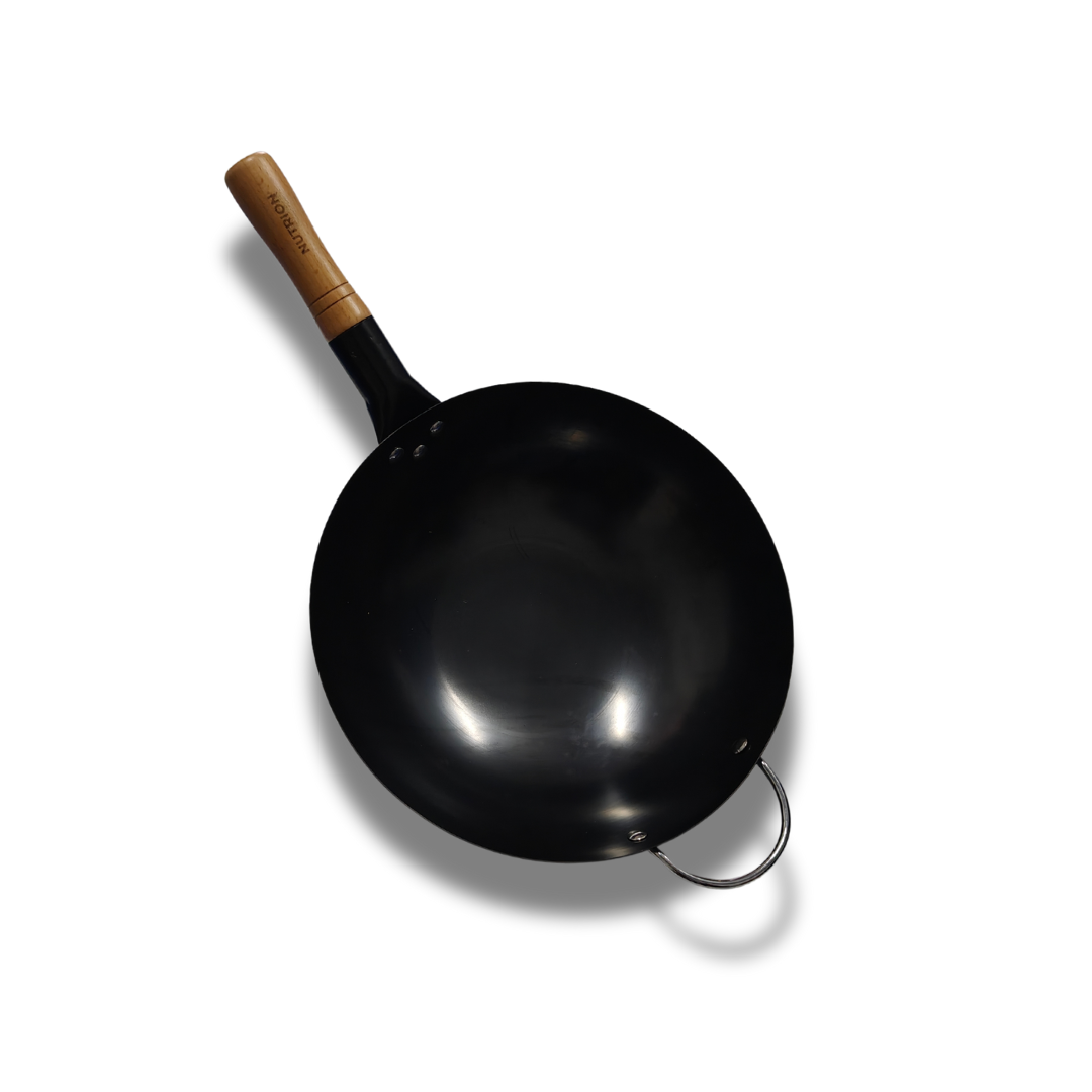 Chef Special Professional Large Carbon steel wok with wooden handle