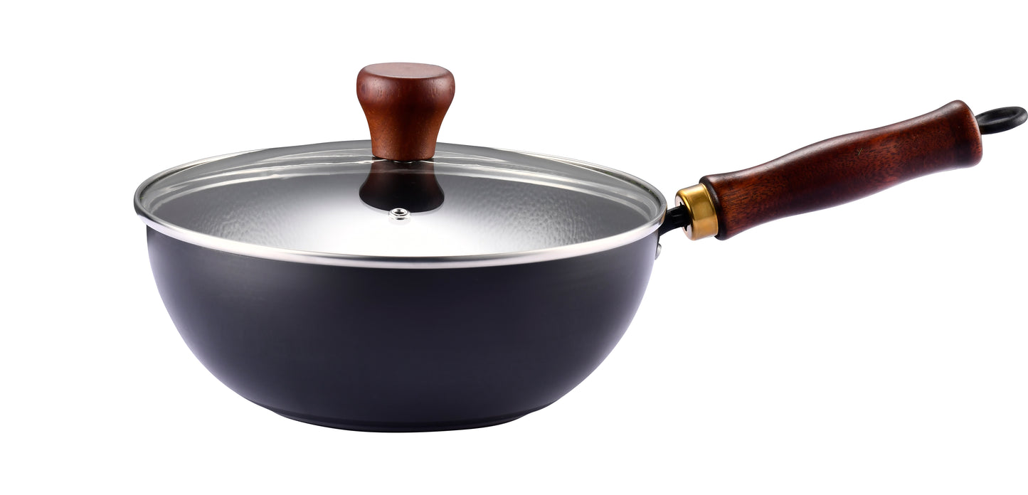 Carbon steel wok/pan with lid